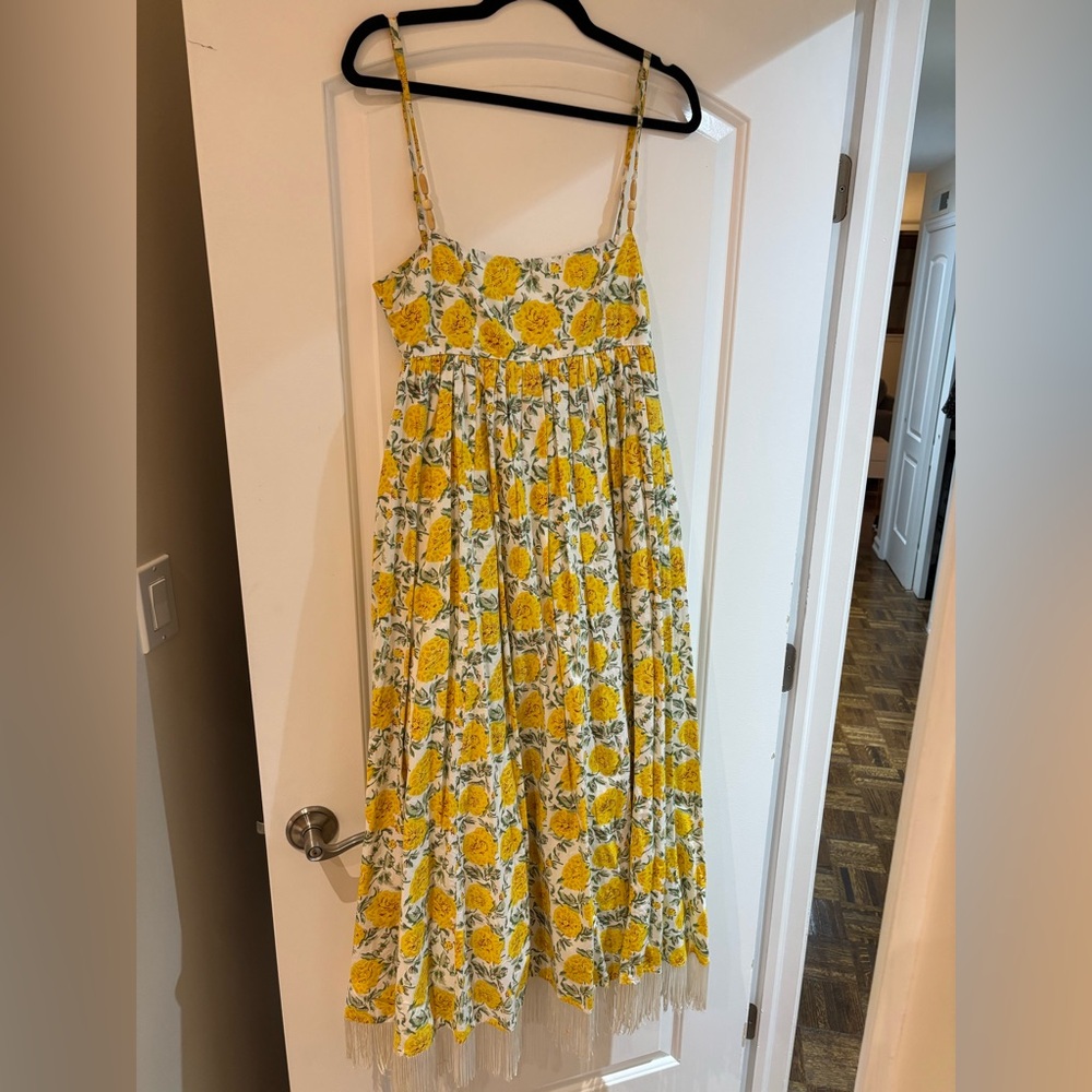 Eddy Yellow Floral Spaghetti-Strap Sundress - One Size